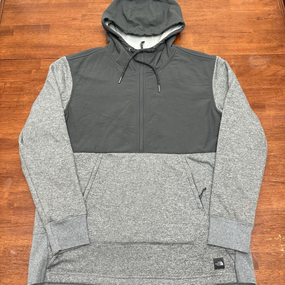 The North Face Tech Sherpa Half Zip Fleece Pullover Hoodie Women's XL Gray